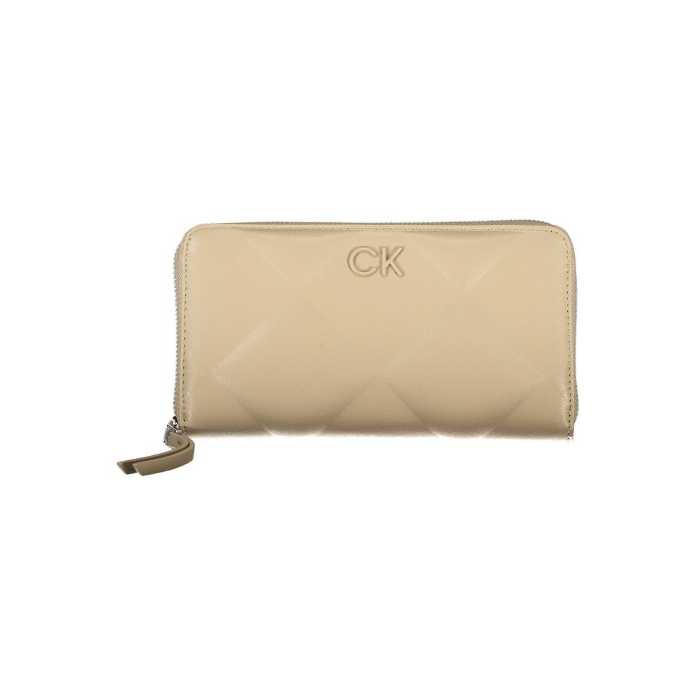 Cardholder Wallet by Calvin Klein for women in polyester & polyethylene beige showcases a refined silhouette, artfully detailed with the signature style of the Polyester & Polyethylene Cardholder Wallet and functional card-organization rfid-protection coin-purse.