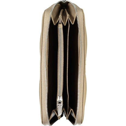 Cardholder Wallet by Calvin Klein for women in polyester & polyethylene beige presents a refined silhouette, artfully capturing the essence of the Polyester & Polyethylene Cardholder Wallet design with sophisticated card-organization rfid-protection coin-purse for a refined look.