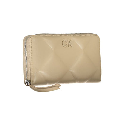 Cardholder Wallet by Calvin Klein for women in polyester & polyethylene beige showcases a discerning silhouette, artfully capturing the essence of Polyester & Polyethylene Cardholder Wallet with its functional card-organization rfid-protection coin-purse.