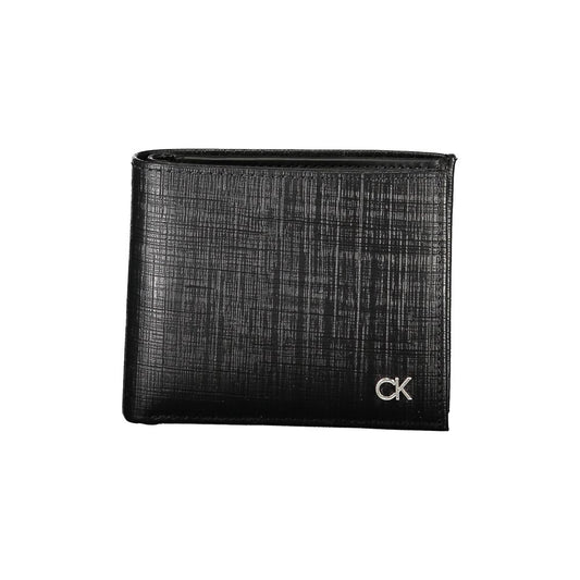 Wallet by Calvin Klein for men in leather black features a streamlined silhouette, showcasing the streamlined Leather Wallet design with sophisticated rfid-protection coin-purse for a premium look.