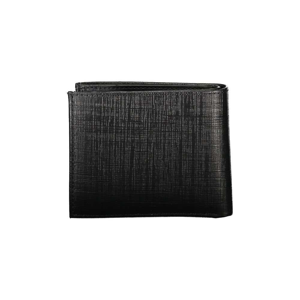 Wallet by Calvin Klein for men in leather black showcases a refined silhouette, artfully capturing the essence of the refined Leather Wallet design with functional rfid-protection coin-purse.