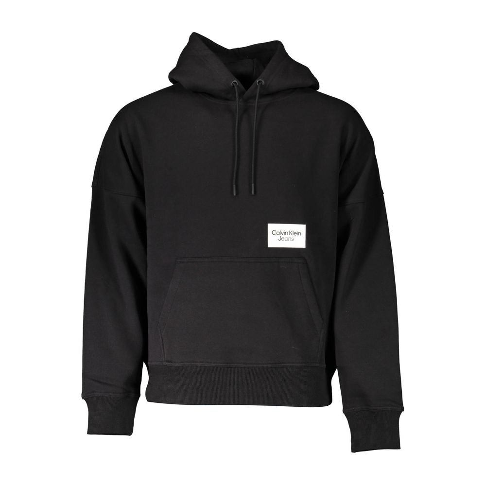 Hooded Sweatshirt Hoodie by Calvin Klein for men in cotton polyester black features a slouchy chic silhouette, detailed with a slouchy chic and a signature hooded neckline for an elevated aesthetic.