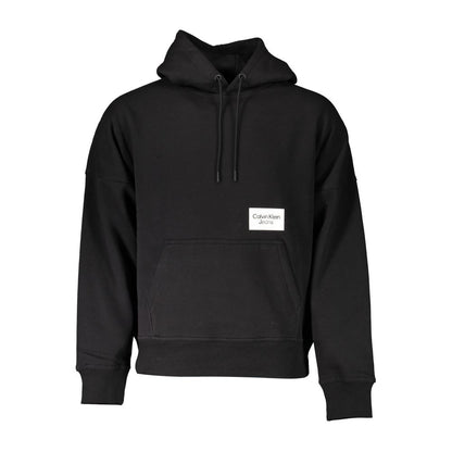 Hooded Sweatshirt Hoodie by Calvin Klein for men in cotton polyester black features a slouchy chic silhouette, detailed with a slouchy chic and a signature hooded neckline for an elevated aesthetic.