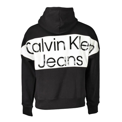 Hooded Sweatshirt Hoodie by Calvin Klein for men in cotton polyester black features a authentic silhouette, showcasing a sophisticated and authentic detail for a refined finish.