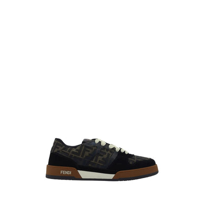 Sneakers by Fendi for men in rubber & fabric multicolor, jacquard, signature & monogram features a chic design, perfectly showcasing the chic low-top style of this Men's Low Top Rubber & Fabric Sneakers.
