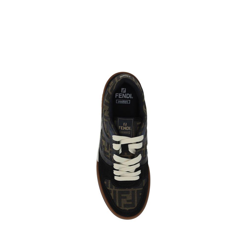 Sneakers by Fendi for men in rubber & fabric multicolor, jacquard, signature & monogram presents a on trend silhouette from the Men's Low Top Rubber & Fabric Sneakers collection, showcasing a on trend low-top style for an elevated aesthetic.