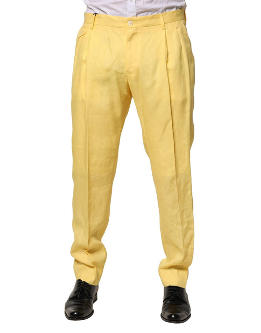 Dolce & Gabbana Men's Tapered Leg Flax Jeans - Yellow