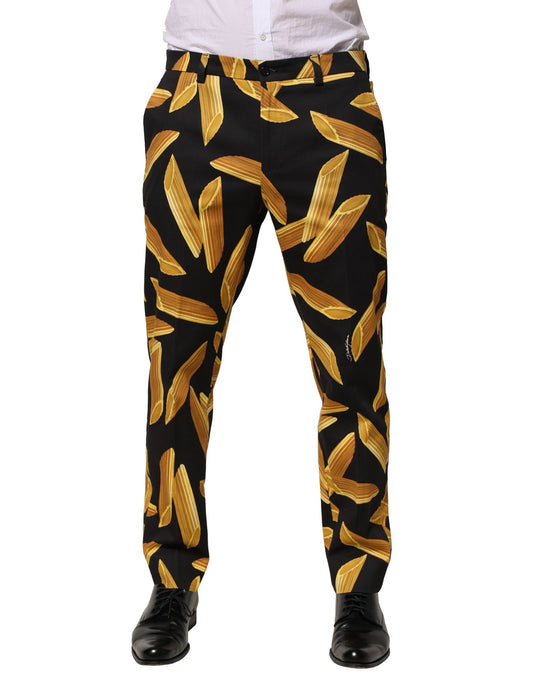 Dolce & Gabbana Men's Tapered Leg Stretch Cotton Jeans - Black Print