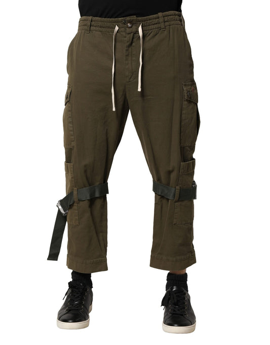 Cargo Pants by Dolce & Gabbana for men in stretch cotton brown features an urban chic with a and long, creating a urban chic aesthetic for "Moon Behind the Hill".