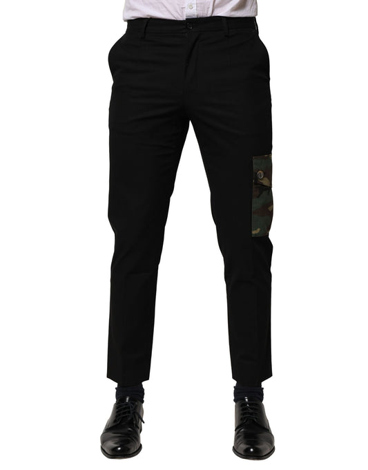 Cargo Pants by Dolce & Gabbana for men in stretch cotton black features a architectural regular-fit with a architectural long and architectural .