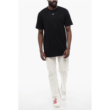 T-Shirt by Off-White for men in cotton black & white features an edgy silhouette, meticulously detailed with a sophisticated and for a truly edgy finish.