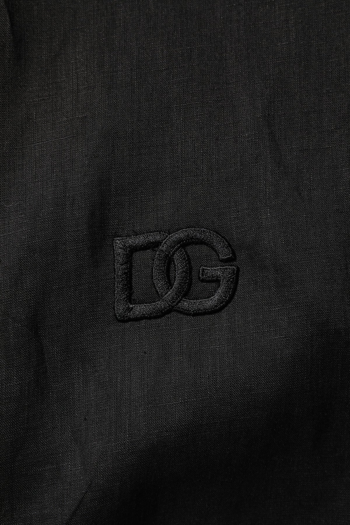 Dolce & Gabbana Men's Regular Fit Long-Sleeve Linen Shirt - Black