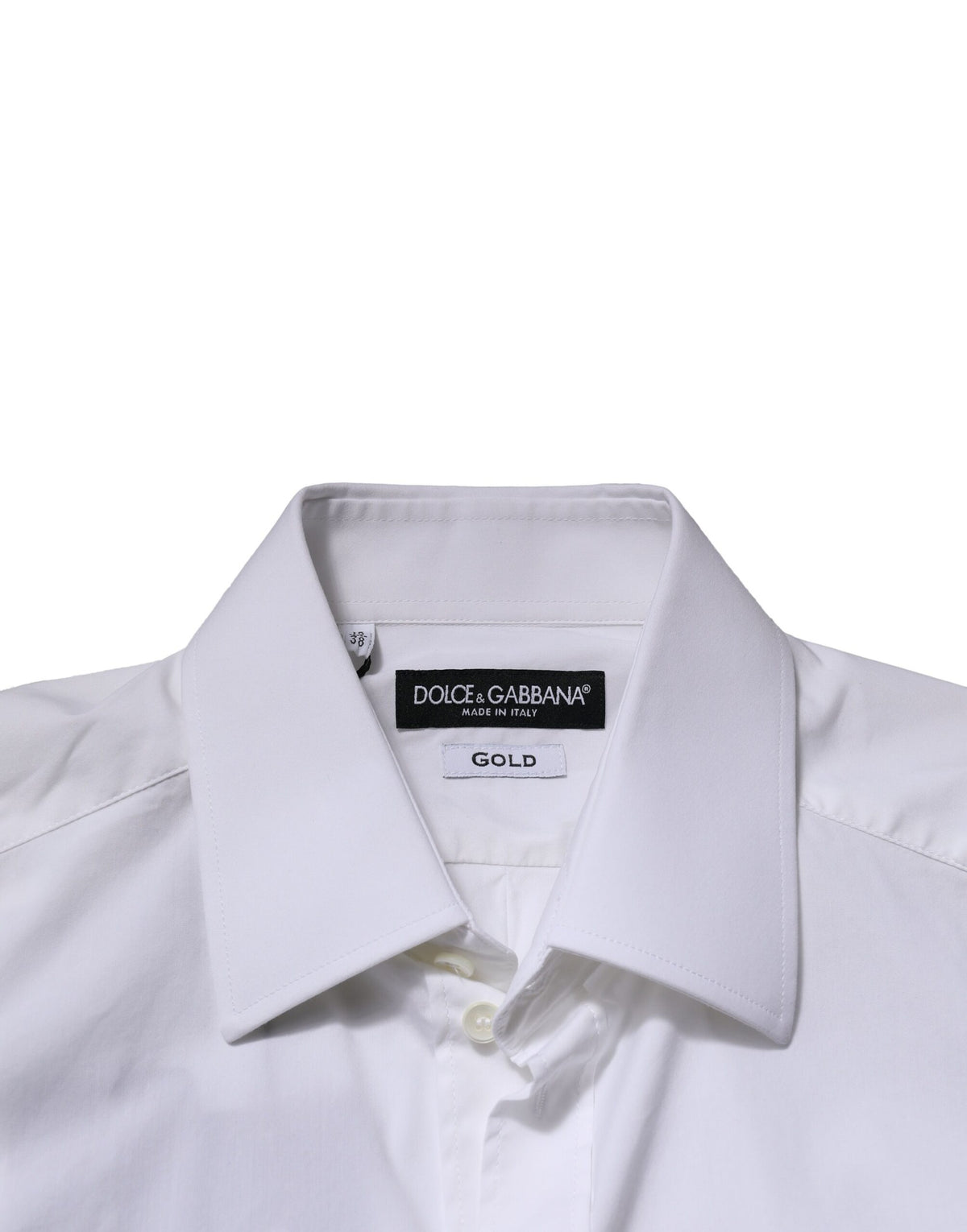 Dolce & Gabbana Men's Slim Long-Sleeve Stretch Cotton & Nylon Dress Shirt - Gold White