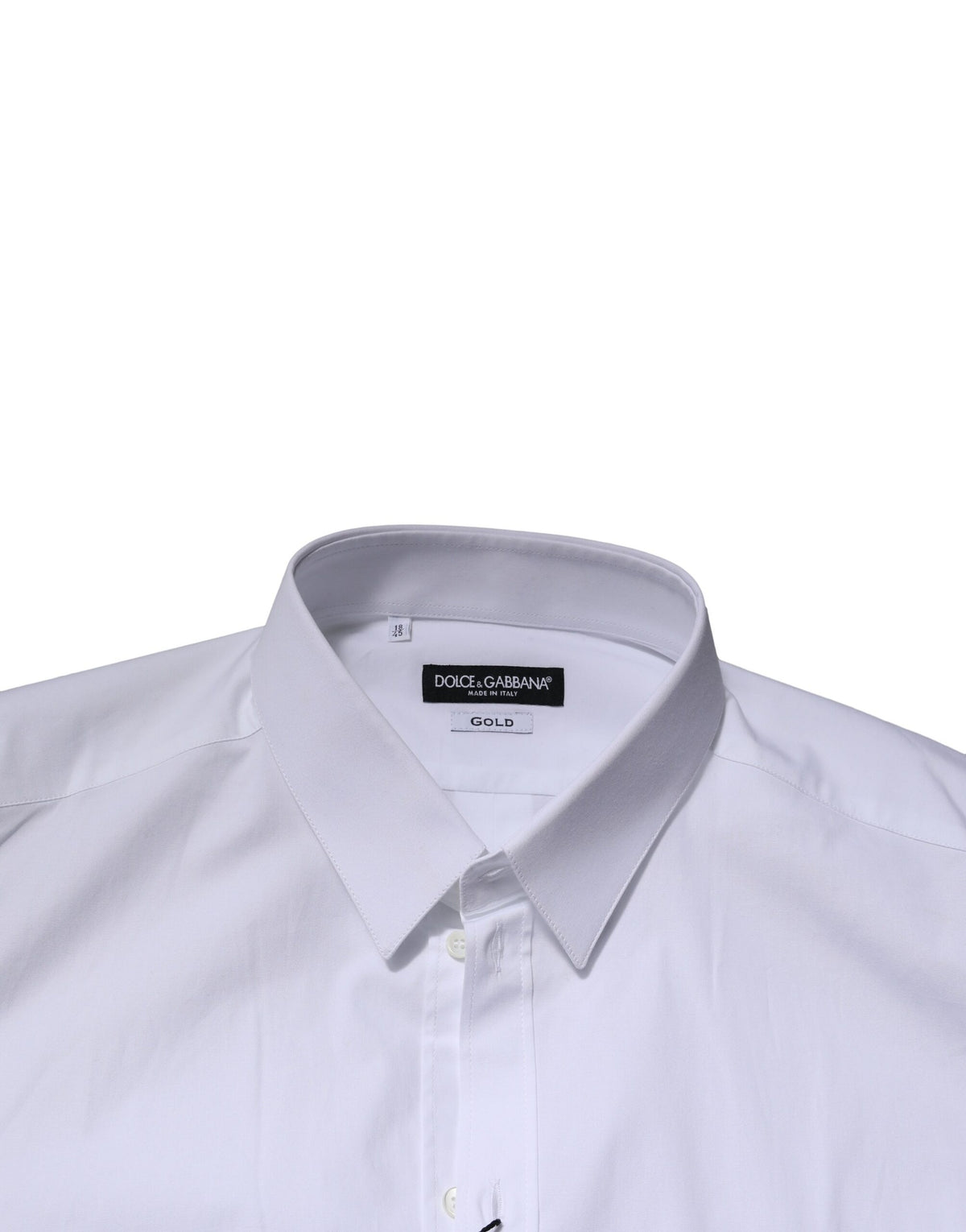 Dolce & Gabbana Men's Slim Long-Sleeve Stretch Cotton Dress Shirt - Gold White