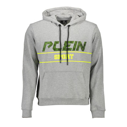 Hooded Sweatshirt Sweater by Plein Sport for men in cotton gray showcases a downtown chic silhouette, artfully finished with a downtown chic hooded neckline and for a sophisticated, high-end look.