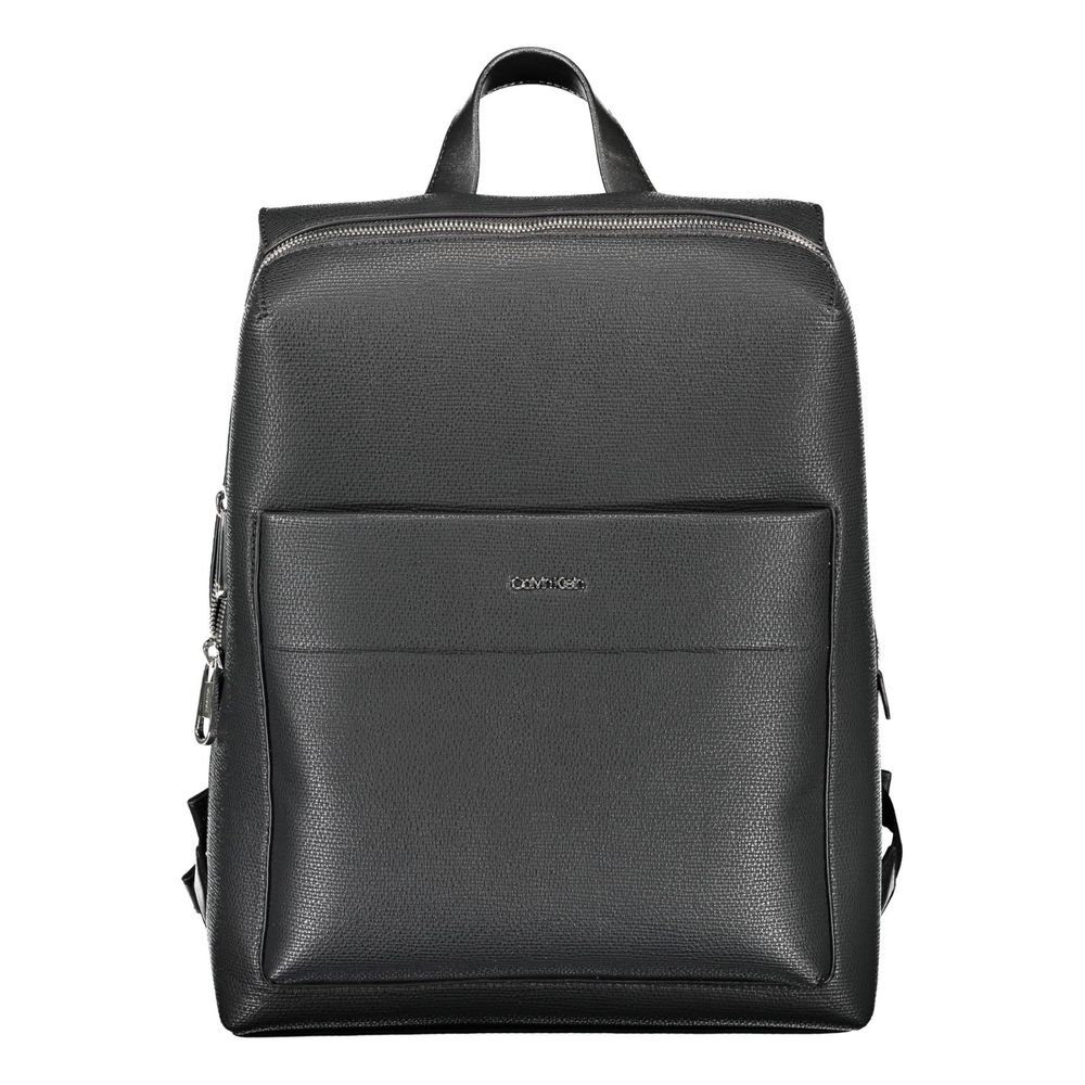 Backpack by Calvin Klein for men in polyester & polyurethane black showcases an architectural Polyester & Polyurethane Backpack design, featuring a secure , ample , and architectural handle, backpack-strap & adjustable-strap for a sophisticated look.