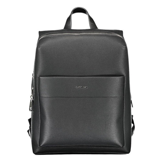 Backpack by Calvin Klein for men in polyester & polyurethane black showcases an architectural Polyester & Polyurethane Backpack design, featuring a secure , ample , and architectural handle, backpack-strap & adjustable-strap for a sophisticated look.