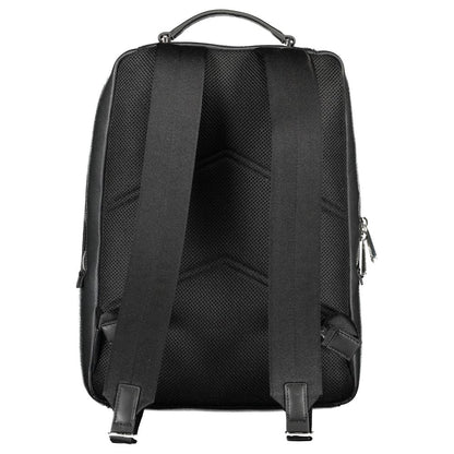 Backpack by Calvin Klein for men in polyester & polyethylene black & signature features a architectural Polyester & Polyethylene Backpack design with a secure , ample external-pockets & laptop-compartment, and versatile backpack-strap for a architectural finish.