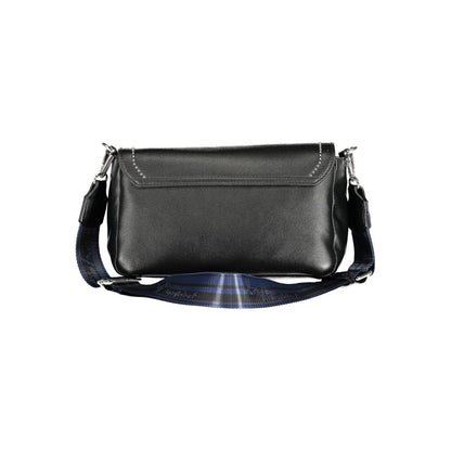 Crossbody Convertible Handbag by BYBLOS for women in polyethylene faux leather black & signature presents a exquisite silhouette, showcasing a secure snap and organized internal-pockets with versatile crossbody-strap, adjustable-strap & handle.