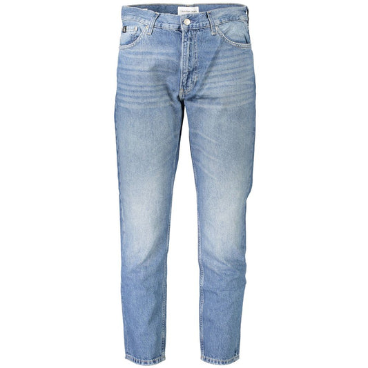 Pants by Calvin Klein for men in cotton blue features an on trend silhouette with a and cut in an elegant long for a sophisticated look.