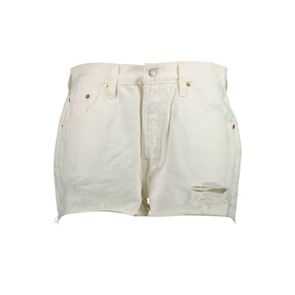 Pants by Levi's for women in denim cotton white features an understated silhouette, showcasing a sophisticated and short with a refined for an understated, polished aesthetic.