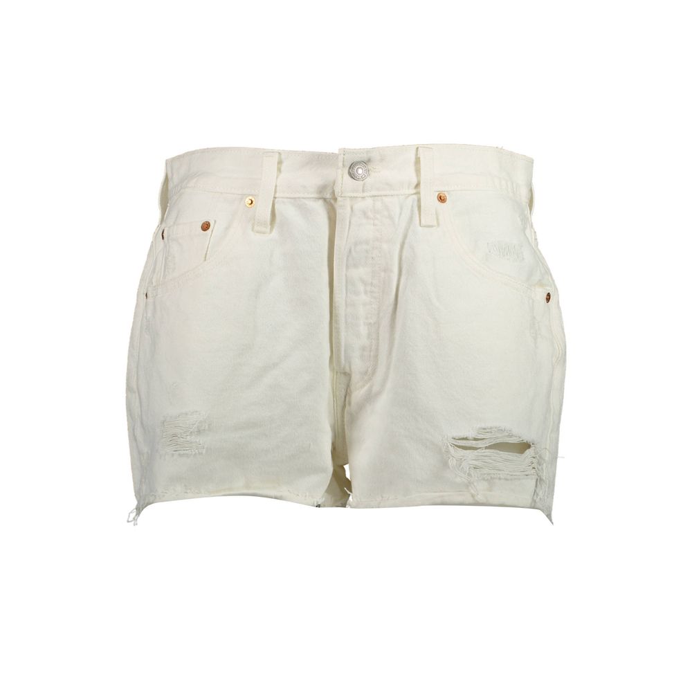 Denim Shorts by Levi's for women in denim cotton white features an utilitarian chic with a short and , creating a utilitarian chic silhouette perfect for elevated casual styling.
