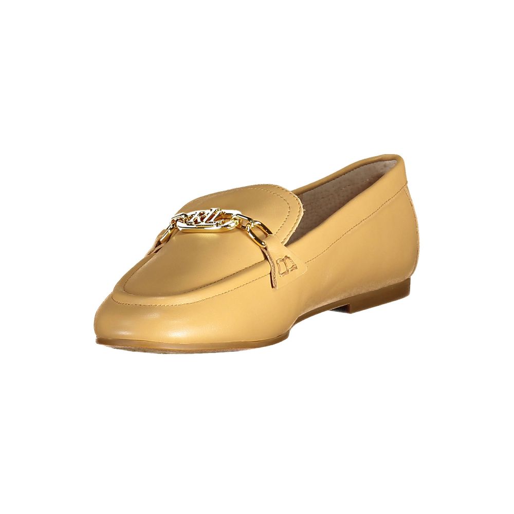 Ralph Lauren Women's Leather Moccasins Flat Shoes - Beige