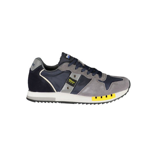 Sneakers by Blauer for men in polyester polyethylene leather blue presents a sumptuous silhouette, artfully capturing the essence of the Men's Athletic Polyester Polyethylene Leather Sneakers with its sumptuous athletic style design.
