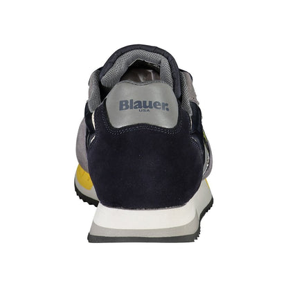 Sneakers by Blauer for men in polyester polyethylene leather blue features an sumptuous silhouette, showcasing the premium Men's Athletic Polyester Polyethylene Leather Sneakers in a sumptuous athletic style that offers a sumptuous finish for refined style.
