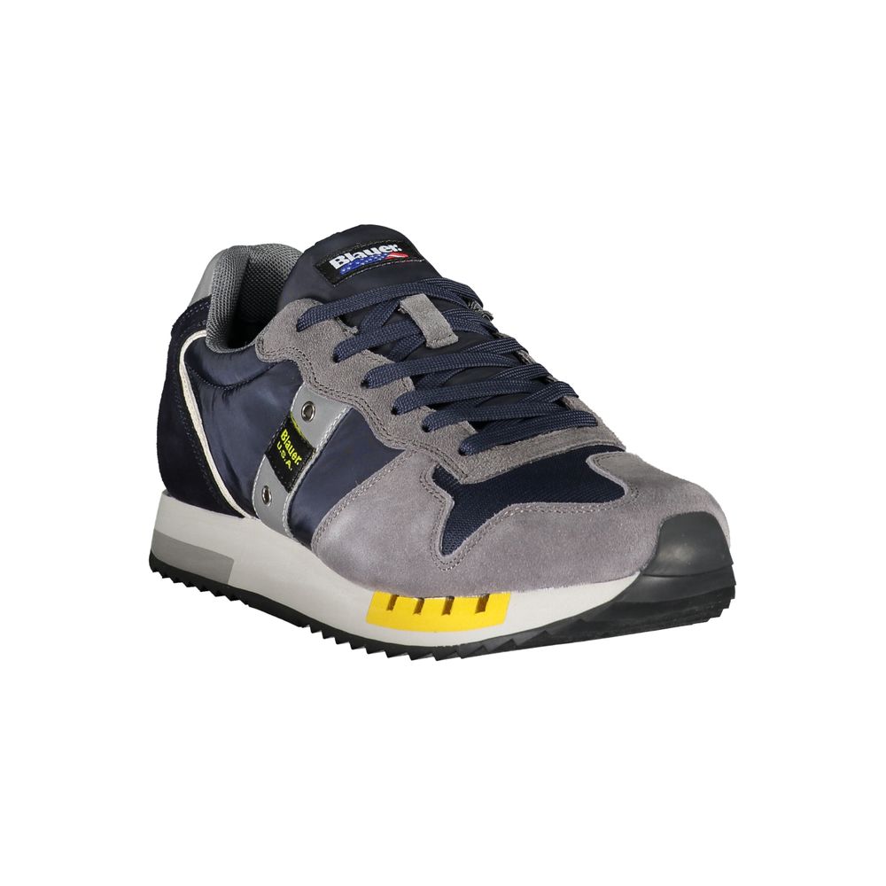 Sneakers by Blauer for men in polyester polyethylene leather blue features an opulent silhouette from the Men's Athletic Polyester Polyethylene Leather Sneakers collection, showcasing a signature athletic style with an opulent finish.