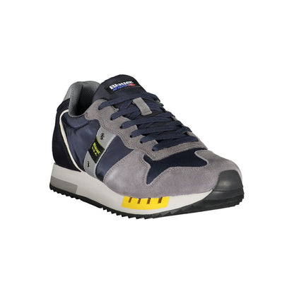 Sneakers by Blauer for men in polyester polyethylene leather blue features an opulent silhouette from the Men's Athletic Polyester Polyethylene Leather Sneakers collection, showcasing a signature athletic style with an opulent finish.