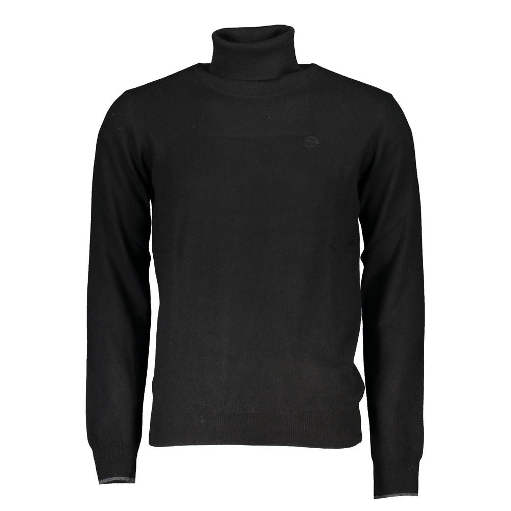 Sweater by North Sails for men in cashmere viscose black showcases an masterful silhouette, artfully detailed with a masterful turtle neckline and for a sophisticated, premium finish.