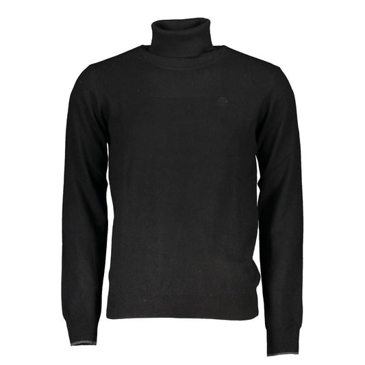Sweater by North Sails for men in cashmere viscose black showcases an masterful silhouette, artfully detailed with a masterful turtle neckline and for a sophisticated, premium finish.