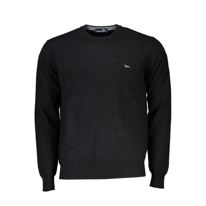 Sweater by Harmont & Blaine for men in cotton black features an polished silhouette, showcasing refined and a sophisticated crew neckline for a truly polished finish.