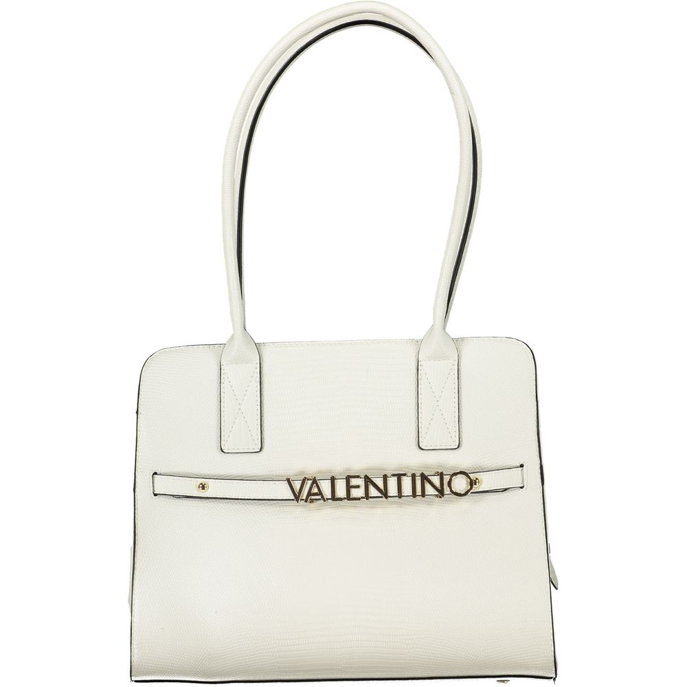 Mario Valentino Polyethylene Faux Leather Phone Holder Convertible Handbag - White