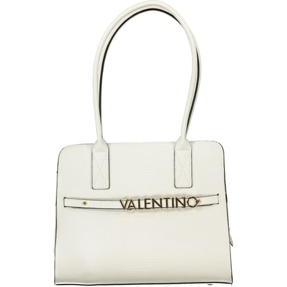 Mario Valentino Polyethylene Faux Leather Phone Holder Convertible Handbag - White