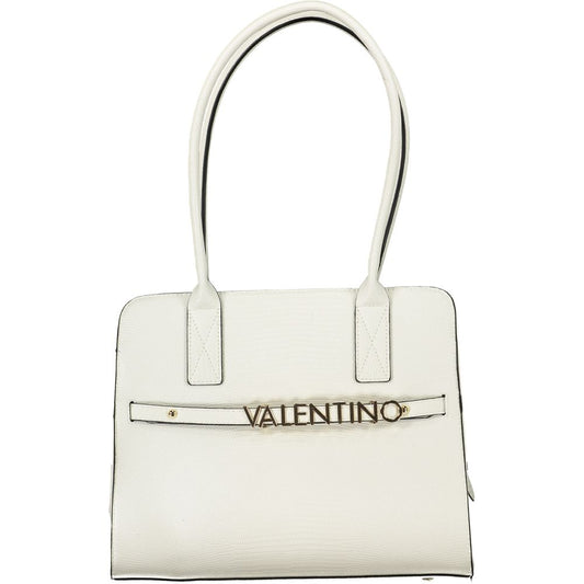Mario Valentino Polyethylene Faux Leather Phone Holder Convertible Handbag - White