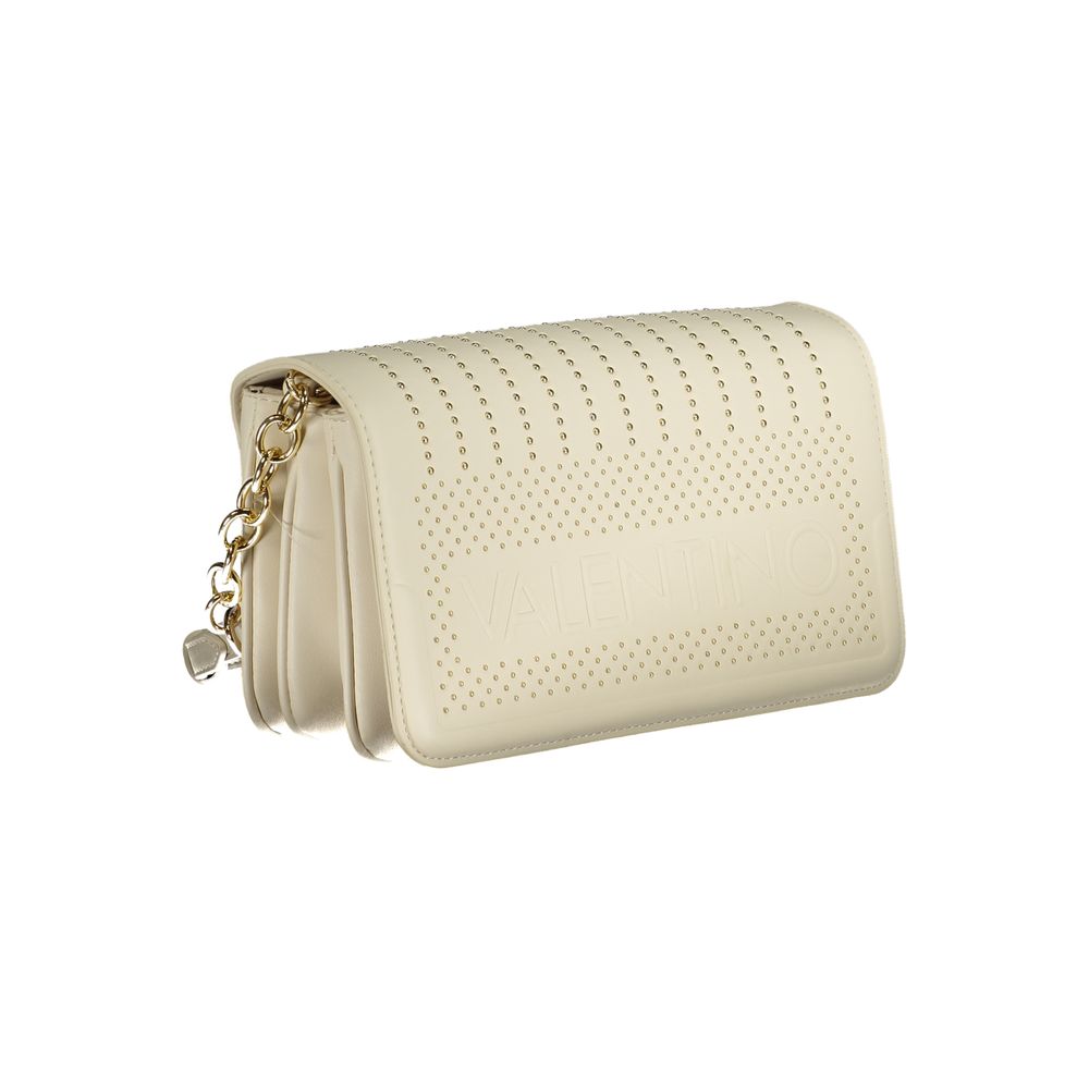 Shoulder Handbag by Mario Valentino for women in polyethylene white features a ornamental silhouette, showcasing a secure zipper, ample built-in-compartments & internal-pockets, and ornamental shoulder-strap & adjustable-strap for a sophisticated look.