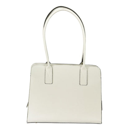 Mario Valentino Polyethylene Faux Leather Phone Holder Convertible Handbag - White