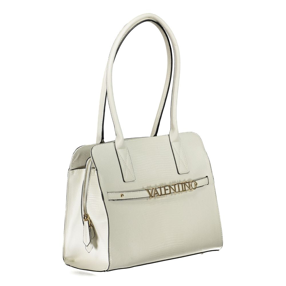 Mario Valentino Polyethylene Faux Leather Phone Holder Convertible Handbag - White
