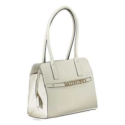Mario Valentino Polyethylene Faux Leather Phone Holder Convertible Handbag - White