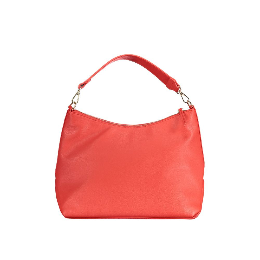 Hobo Convertible Handbag by Mario Valentino for women in faux leather red features a polished silhouette with a secure zipper, ample internal-pockets, and polished shoulder-strap, adjustable-strap & handle for a sophisticated look.