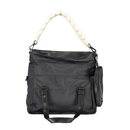 Crossbody Pouch Convertible Handbag by Desigual for women in nylon & polyester black presents a exquisite silhouette, showcasing a secure zipper and organized with versatile crossbody-strap, shoulder-strap, adjustable-strap, detachable-strap & handle.