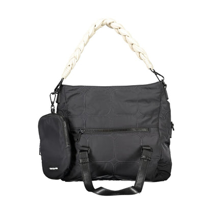 Crossbody Pouch Convertible Handbag by Desigual for women in nylon & polyester black presents a enviable design with a secure zipper, ample , and versatile crossbody-strap, shoulder-strap, adjustable-strap, detachable-strap & handle for a sophisticated look.