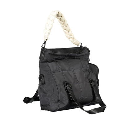 Crossbody Pouch Convertible Handbag by Desigual for women in nylon & polyester black features an exquisite silhouette, showcasing a secure zipper, ample , and versatile crossbody-strap, shoulder-strap, adjustable-strap, detachable-strap & handle for exquisite style.