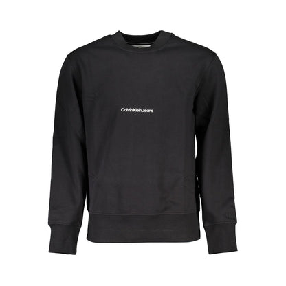 Sweatshirt Sweater by Calvin Klein for men in cotton polyester black showcases a downtown chic silhouette, artfully finished with a downtown chic round crew neckline and for a sophisticated, high-end look.