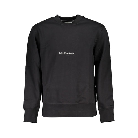 Sweatshirt Sweater by Calvin Klein for men in cotton polyester black showcases a downtown chic silhouette, artfully finished with a downtown chic round crew neckline and for a sophisticated, high-end look.