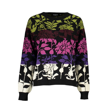 Sweatshirt by Desigual for women in polyester black features an provocated silhouette, detailed with a provocated and a refined crew neckline for a sophisticated aesthetic.