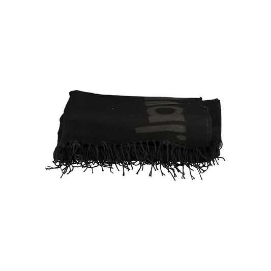 Sweater by Desigual for women in polyester black features an polished silhouette, showcasing refined and a sophisticated wrap neckline for a truly polished finish.