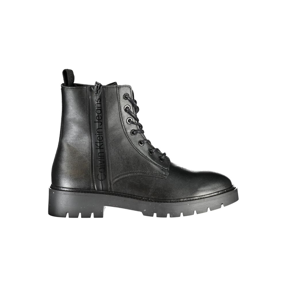 Lace-Up Ankle Boots by Calvin Klein for men in polyester & polyethylene black showcases a ergonomic silhouette from the Men's Polyester & Polyethylene Lace-Up Ankle Boots collection, featuring a ergonomic and a ergonomic .